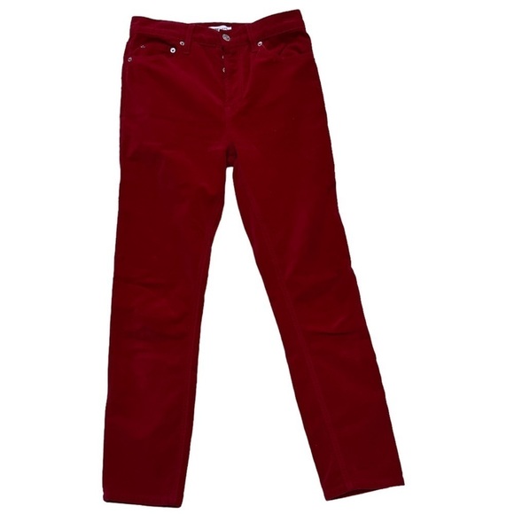 RE/DONE ORIGINALS Red Velvet Button Fly *See Flaw* - Picture 1 of 14
